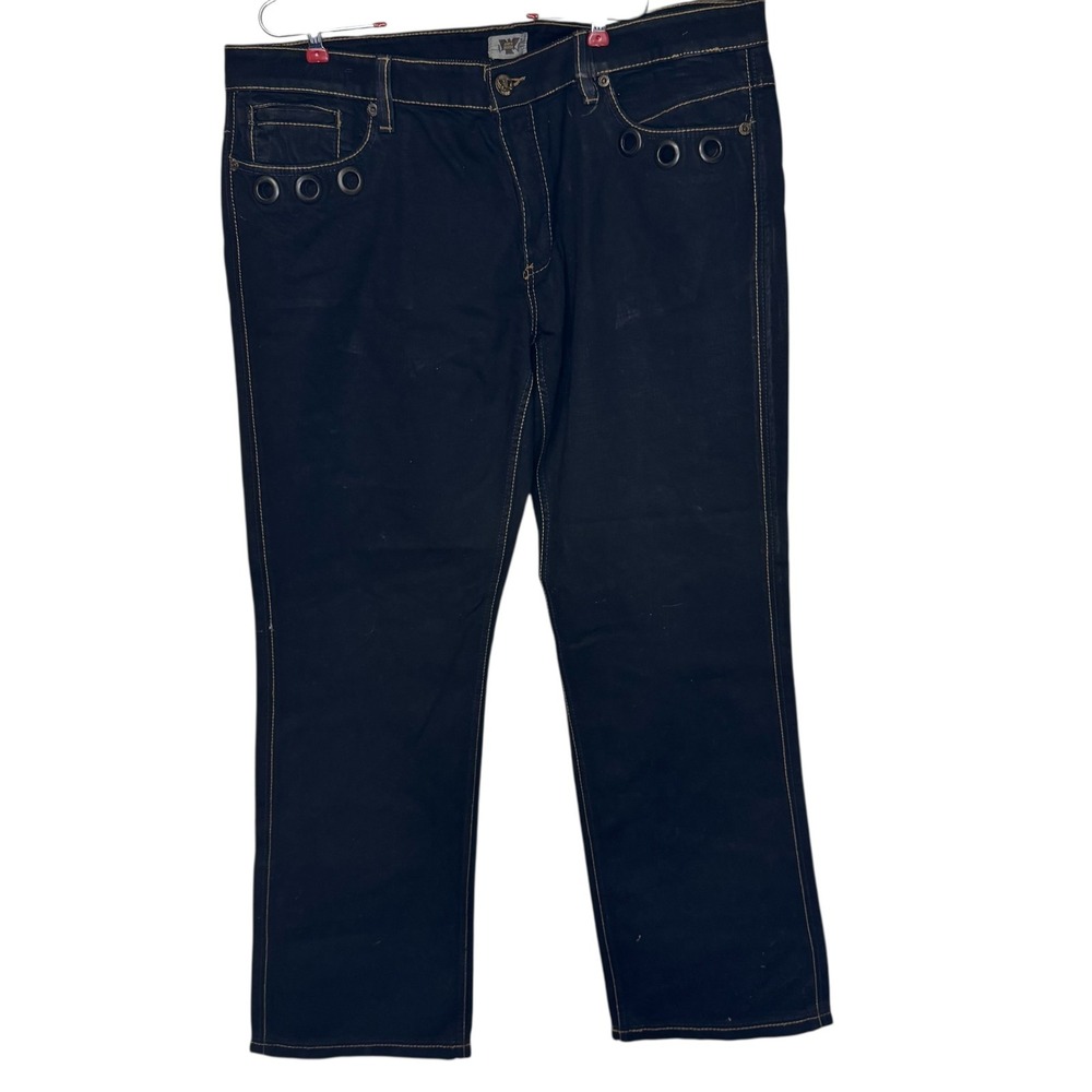 Antik Denim Men's Jeans Vintage Y2K MCM22043 Stretch Dark Wash Mid-Rise Black 42